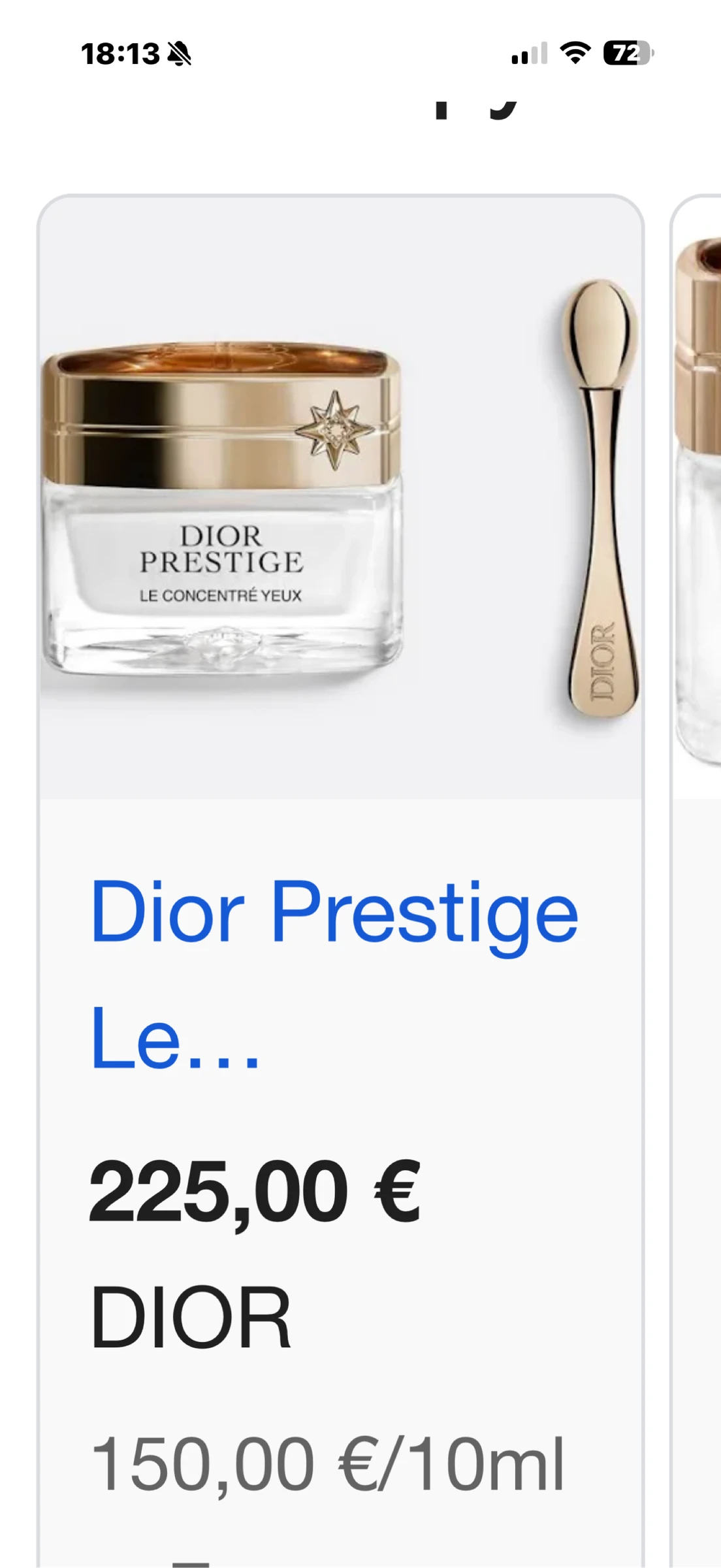 Crème contour yeux Dior prestige 